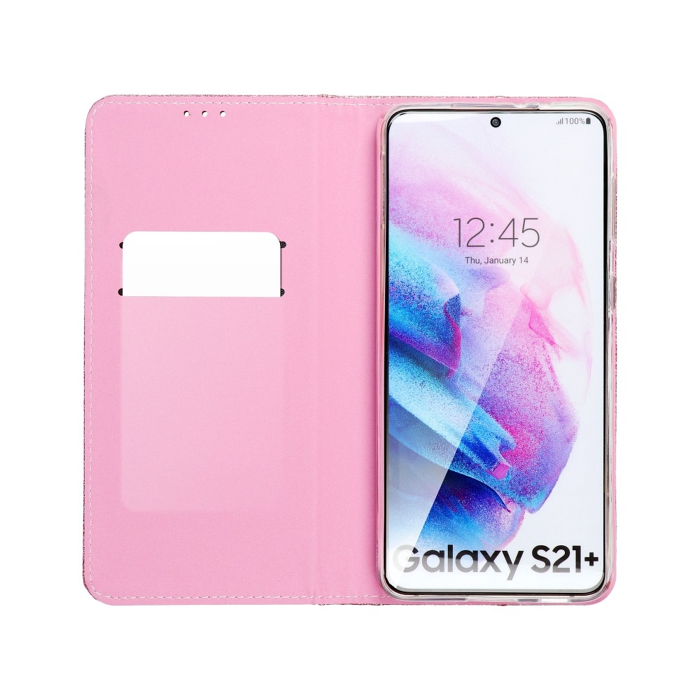 Forcell - Forcell SHINING plånboksfodral till Samsung Galaxy S21 Plus Roséguld