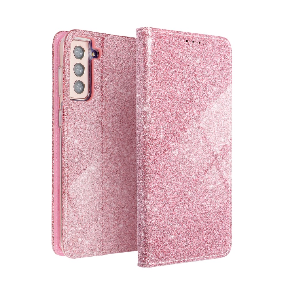 Forcell - Forcell SHINING plånboksfodral till Samsung Galaxy S21 Plus Roséguld