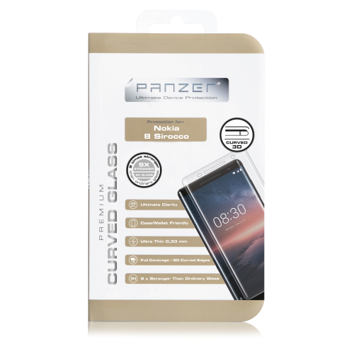 UTGTT - Panzer Curved Glass Nokia 8 Sirocco - Transparent