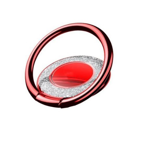 A-One Brand - Metal Glitter Ringhållare till Mobiltelefon - Röd