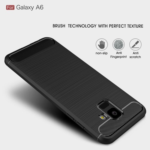 A-One Brand - Brushed MobilSkal till Samsung Galaxy A6 (2018) - Svart