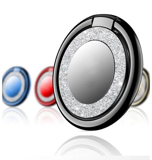 OEM - Metal Glitter Ringhållare till Mobiltelefon - Silver