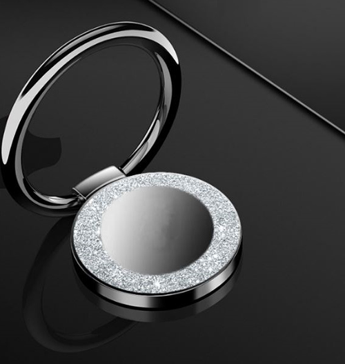 OEM - Metal Glitter Ringhållare till Mobiltelefon - Silver