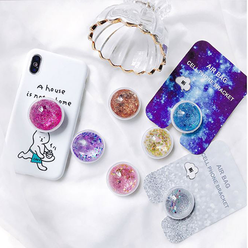 A-One Brand - Liquid Glitter Ringhållare till Mobiltelefon - Blå