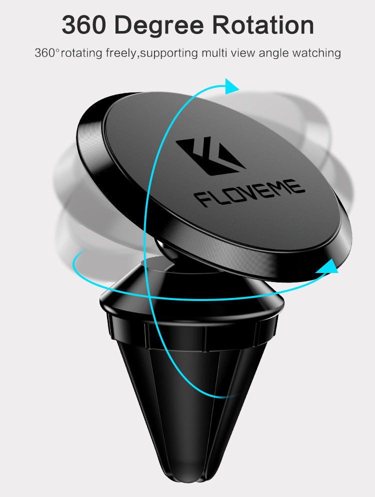 Floveme - Floveme universal magnetisk bilhållare för fläktgallret - Svart