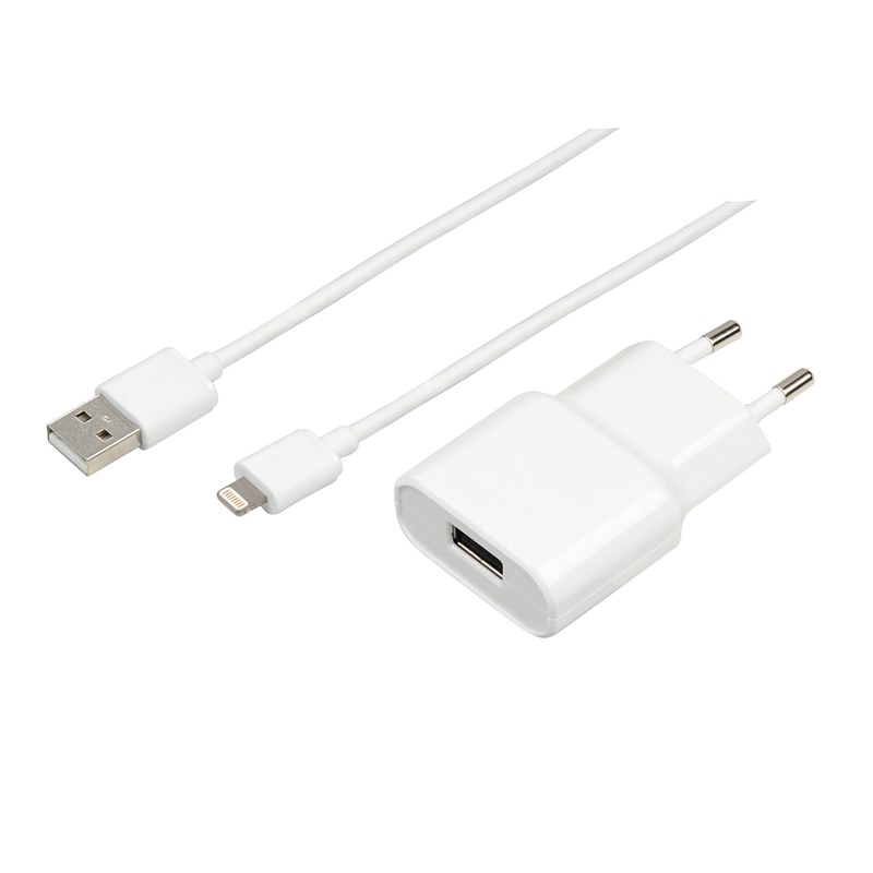 Hama
HAMA Laddare 220V Lightning 2,4A lös kabel MFI - Vit