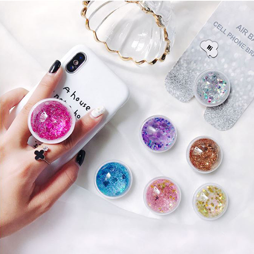 A-One Brand - Liquid Glitter Ringhållare till Mobiltelefon - Blå