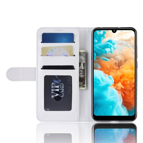 UTGATT1 - Crazy Horse Plånboksfodral för Huawei Y6 - Y6 Pro 2019 - Vit