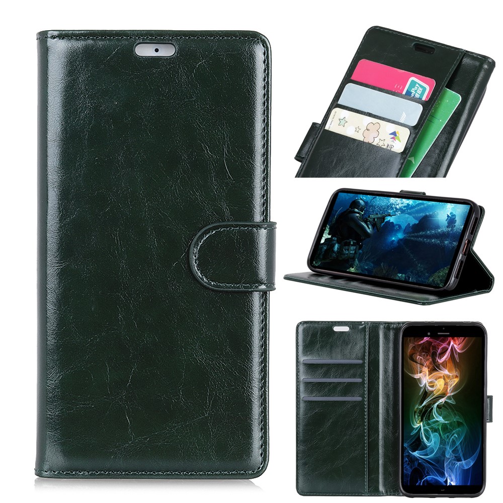 Taltech
Crazy Horse Premium Plånboksfodral för Samsung Galaxy A7 2018 - Grön