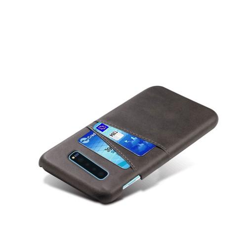OEM - Crazy Horse Skal med 2 Kortfack till Samsung Galaxy S10 Plus - Svart