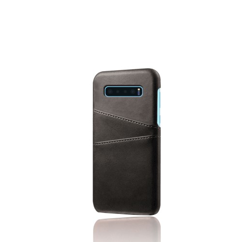 OEM - Crazy Horse Skal med 2 Kortfack till Samsung Galaxy S10 Plus - Svart