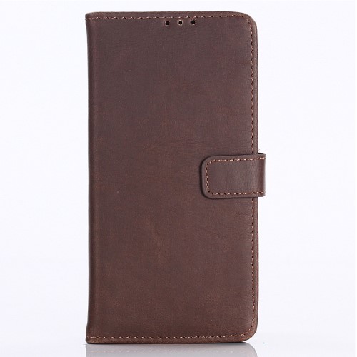 UTGATT4 - Crazy Horse Skin Vintage Plånboksfodral för Galaxy Note 10 - Kaffe