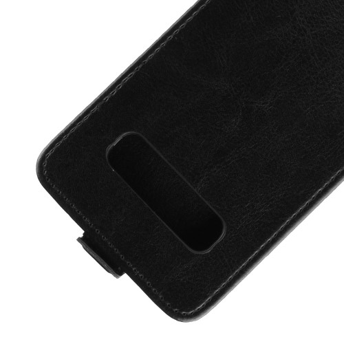 OEM - Crazy Horse Vertical Flip Fodral till Samsung Galaxy S10 - Svart