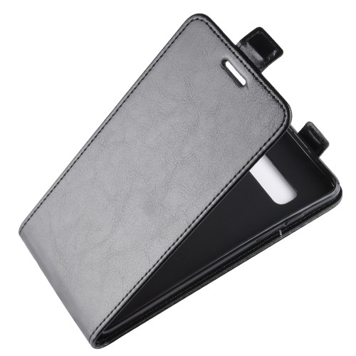 OEM - Crazy Horse Vertical Flip Fodral till Samsung Galaxy S10 - Svart
