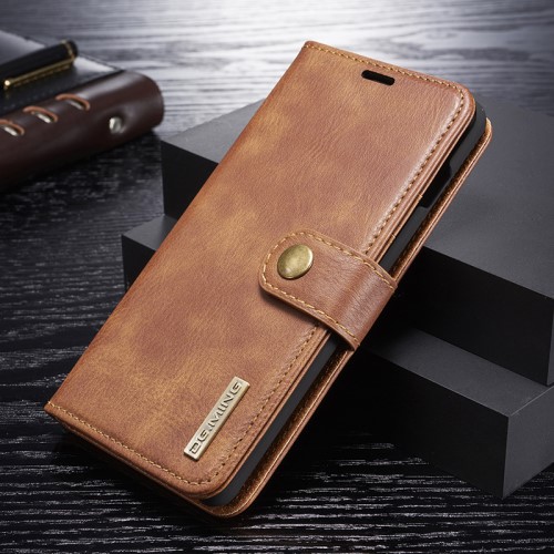 DG.MING - DG.MING Plånboksfodral 2-i-1 Split för Samsung Galaxy S10 Plus - Brun