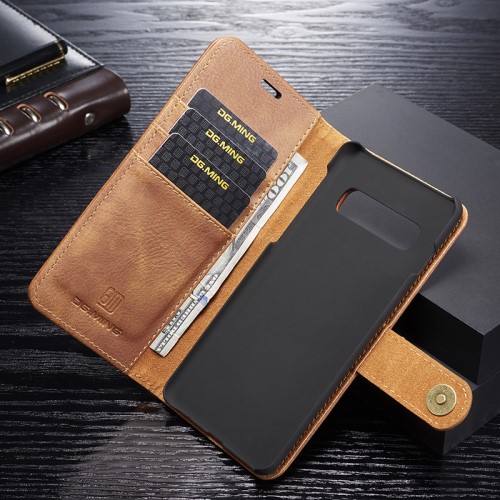 DG.MING - DG.MING Plånboksfodral 2-i-1 Split för Samsung Galaxy S10 Plus - Brun