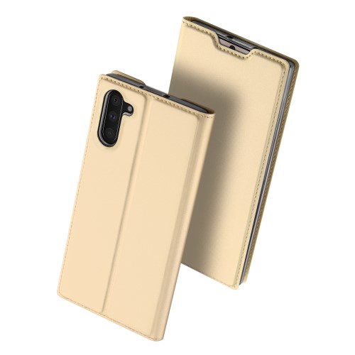 UTGATT4 - DUX DUCIS Skin Pro Plånboksfodral för Galaxy Note 10 - Guld