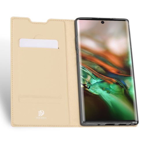 UTGATT4 - DUX DUCIS Skin Pro Plånboksfodral för Galaxy Note 10 - Guld