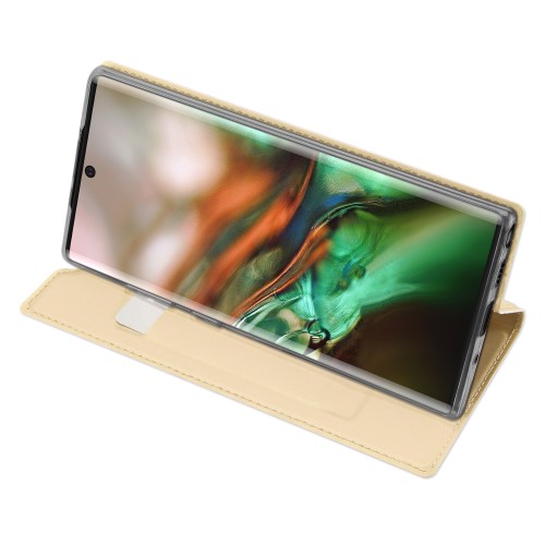 UTGATT4 - DUX DUCIS Skin Pro Plånboksfodral för Galaxy Note 10 - Guld
