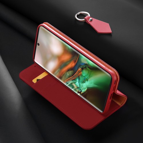UTGATT4 - Dux Ducis Wish Läderfodral för Samsung Galaxy Note 10 Plus - Röd