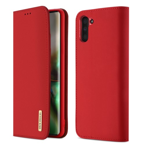 UTGATT4 - DUX DUCIS Wish Series Plånboksfodral för Galaxy Note 10 - Röd