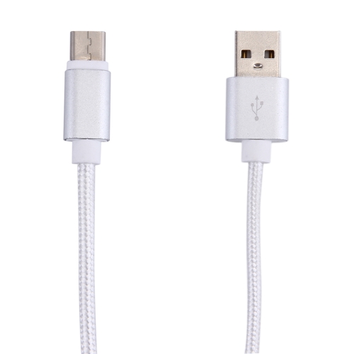 SiGN - Kort USB-C kabel i Nylontyg 20 cm - Silver