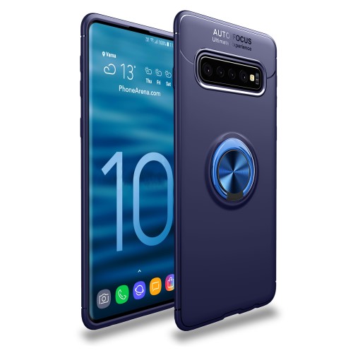 A-One Brand - Magnetiskt Skal med Ring för Samsung Galaxy S10 - Blå