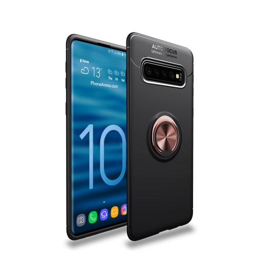 UTGATT1 - Magnetiskt Skal med Ring för Samsung Galaxy S10 - Svart Rosa