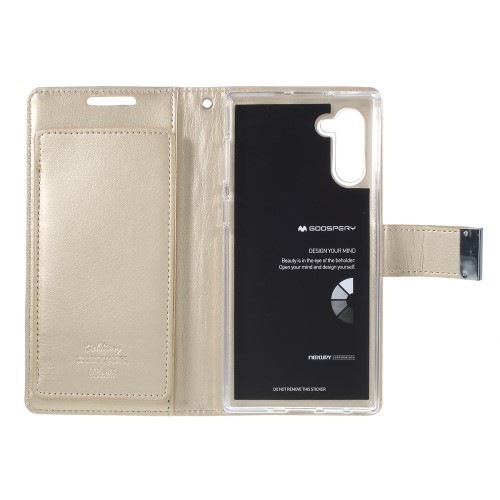 UTGÅTT MERCURY GOOSPERY Rich Plånboksfodral för Samsung Galaxy Note 10 - Guld 