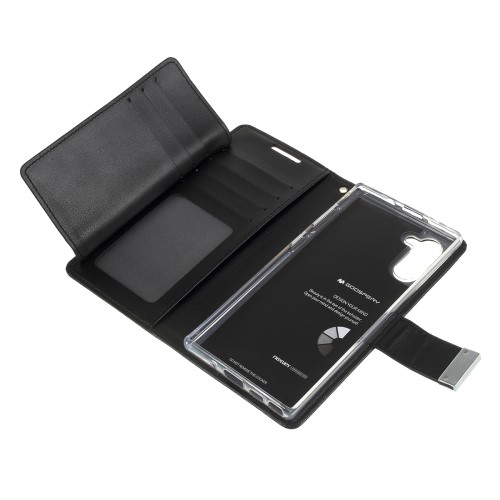 UTGATT4 - MERCURY GOOSPERY Rich Plånboksfodral för Samsung Galaxy Note 10 - Svart