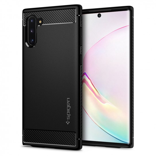 UTGATT4 - Spigen Rugged Armor Skal för Samsung Galaxy Note 10 - Svart