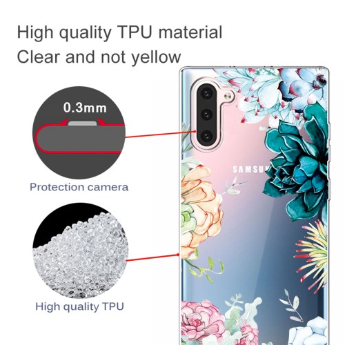 UTGATT1 - TPU Skal för Samsung Galaxy Note 10 - Färgglada Blommor