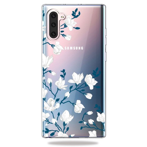 UTGATT4 - TPU Skal för Samsung Galaxy Note 10 - Vita Blommor
