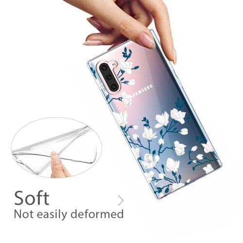 UTGATT4 - TPU Skal för Samsung Galaxy Note 10 - Vita Blommor