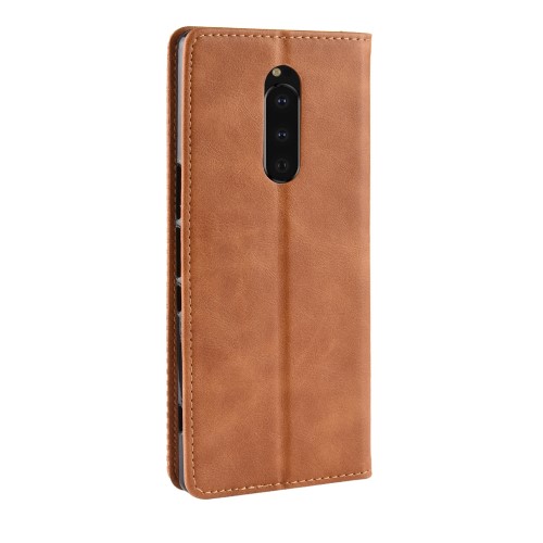 UTGATT1 - Vintage Plånboksfodral för Sony Xperia 1 - Brun