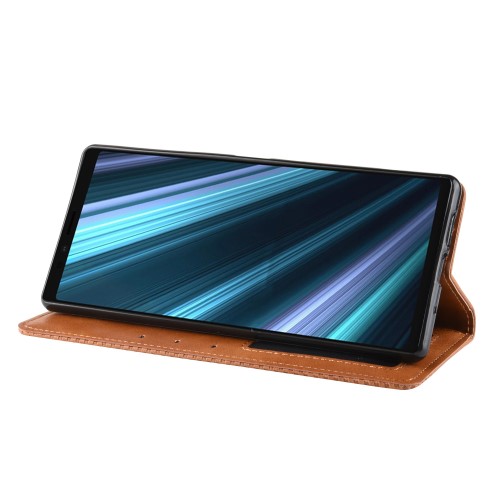 UTGATT1 - Vintage Plånboksfodral för Sony Xperia 1 - Brun