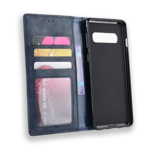 OEM - Vintage Plånboksfodral till Samsung Galaxy S10 - Blå