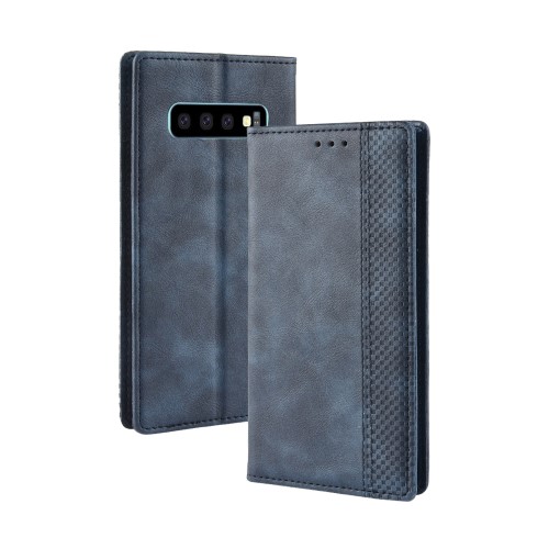 OEM - Vintage Plånboksfodral till Samsung Galaxy S10 - Blå