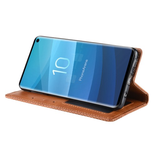 OEM - Vintage Plånboksfodral till Samsung Galaxy S10 - Brun