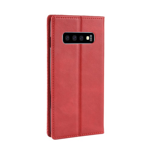 UTGATT1 - Vintage Plånboksfodral till Samsung Galaxy S10 - Röd