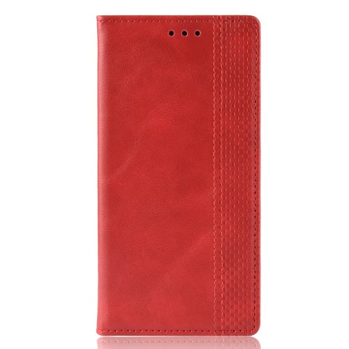 UTGATT1 - Vintage Plånboksfodral till Samsung Galaxy S10 - Röd