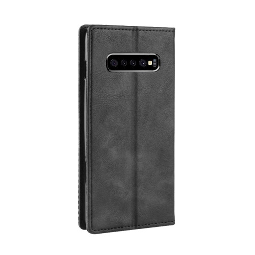 OEM - Vintage Plånboksfodral till Samsung Galaxy S10 Plus - Svart