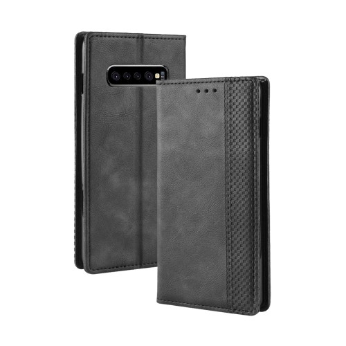 OEM - Vintage Plånboksfodral till Samsung Galaxy S10 Plus - Svart