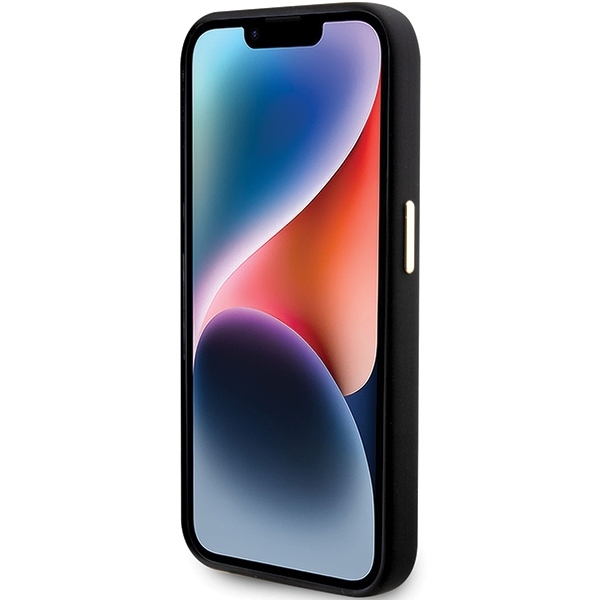 Guess - Guess iPhone 15 Pro Skal Silikon Svart Metall Logotyp