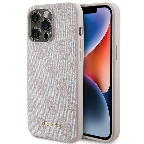 Guess - Guess iPhone 15 Pro Max Skal Rosa Metall Logo