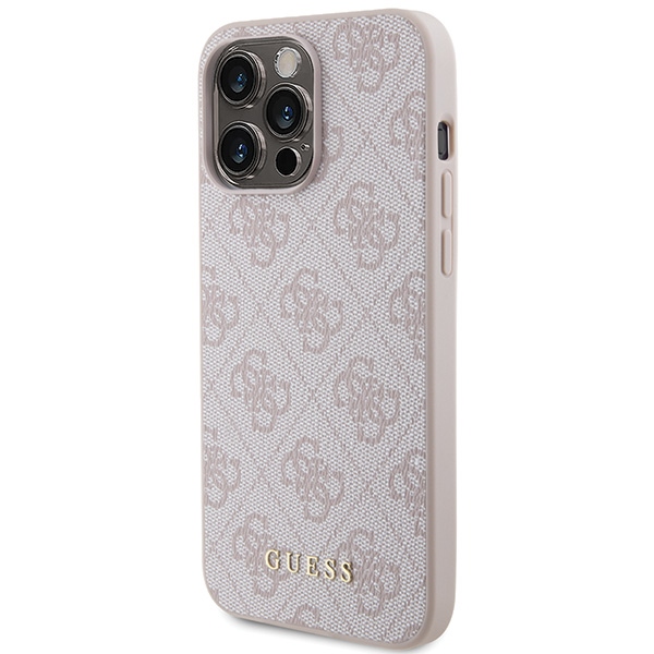 Guess - Guess iPhone 15 Pro Max Skal Rosa Metall Logo