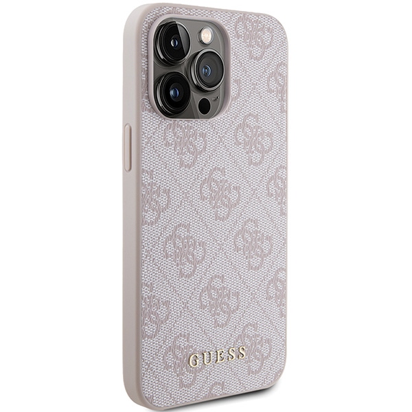 Guess - Guess iPhone 15 Pro Max Skal Rosa Metall Logo