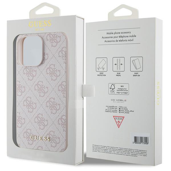 Guess - Guess iPhone 15 Pro Max Skal Rosa Metall Logo