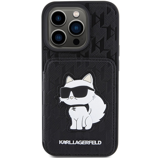 KARL LAGERFELD - Karl Lagerfeld iPhone 15 Pro Max fodral Choupette Saffiano svart