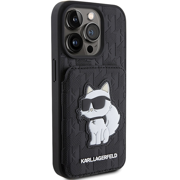 KARL LAGERFELD - Karl Lagerfeld iPhone 15 Pro Max fodral Choupette Saffiano svart